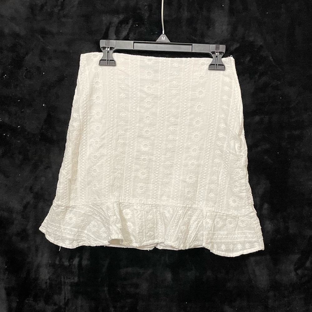 White Embroidered Charlotte Russe Mini Skirt